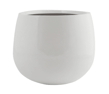 [9790] POT FIBERSTONE BLANC GLOSSY H22 D26